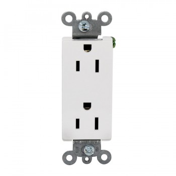 PureVolt Prise électrique Décora double - 125V - 15A - Blanc