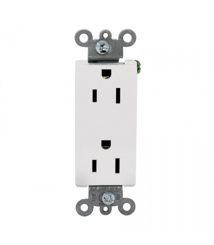 PureVolt Decora Duplex Wall Outlet - 125V - 15A - White