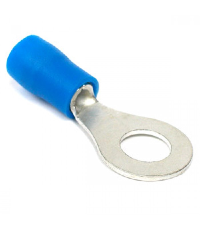 PureVolt Ring Terminal - Screw 1/4 - 16-14 AWG - Blue - Pack of 10