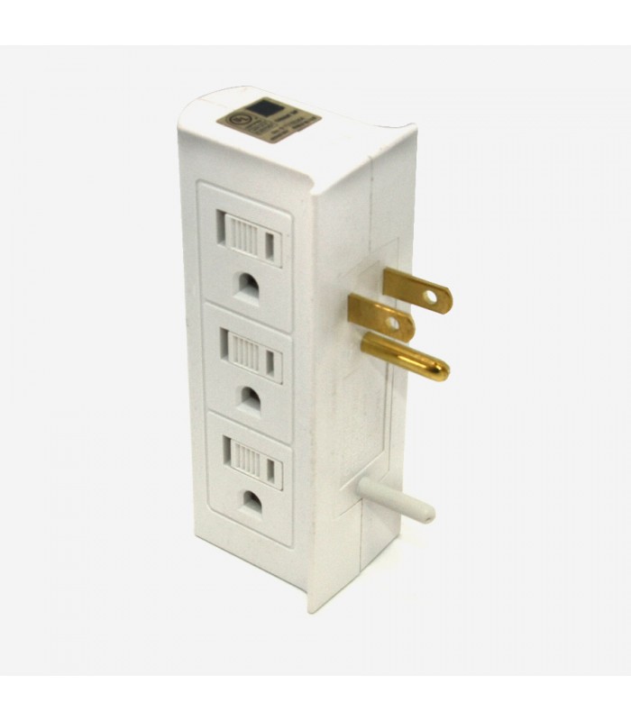 PureVolt Space Plug 6-Outlets Grouded Sided Multi-Tap