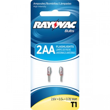 Rayovac T1-2 High Intensity 2pin Bulb / Pack of 2