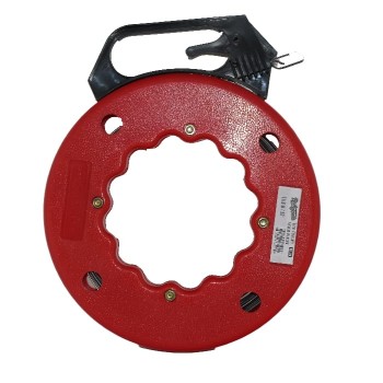 RedTools 1/8" Steel Fish Tape - 15.6 m - Red