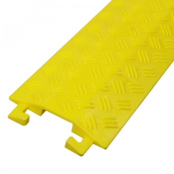 RedTools Protecteur de câbles à canal simple - 100cm X 13cm X 2cm - Jaune