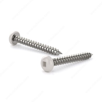 Reliable White Pan Head Metal Screw Self-Tapping Thread #8 x 2-1/2 in. - Pack of 5