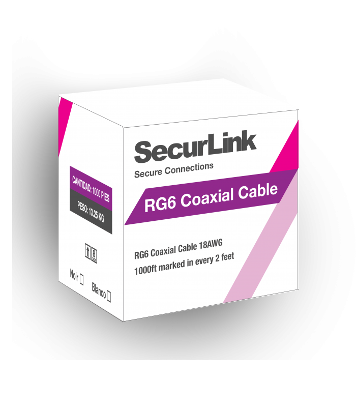 SecurLink Câble RG6 Noir 1000 pi. FT4