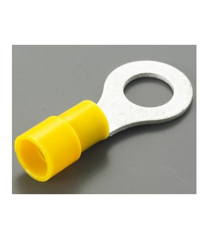 Ring Terminals 5/16 10-12, Vinyl, Insulated, Yellow, RV5.5-8, Bag of 25pcs