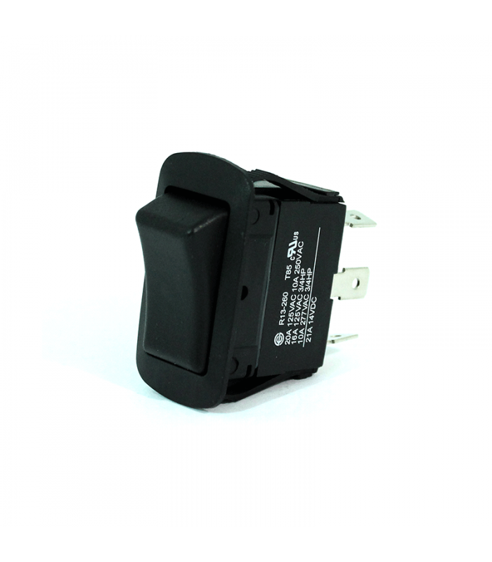 Rocker switch 6P 125VAC 16A ON/OFF/ON - Black