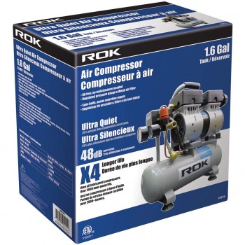 ROK Compresseur d'air ultra silencieux 1,6 gal