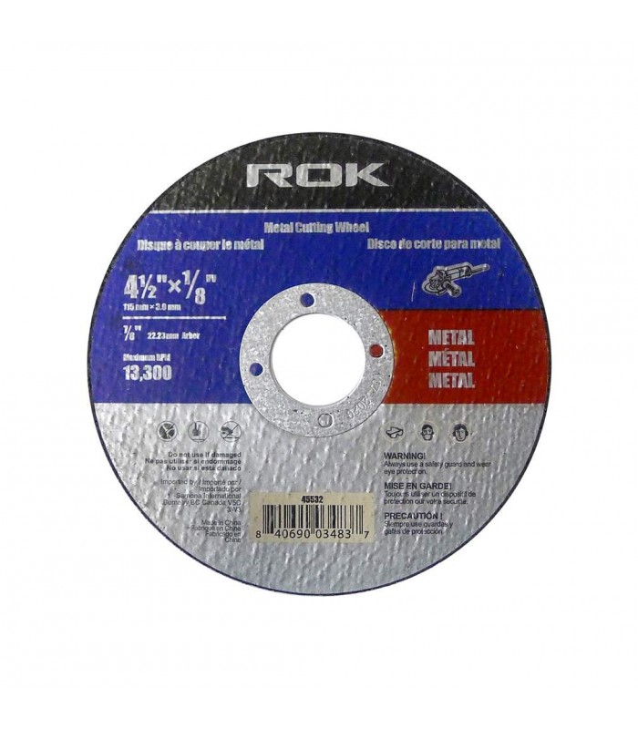 Disque à tronçonner ROK 4-1/2 x 1/8 po.