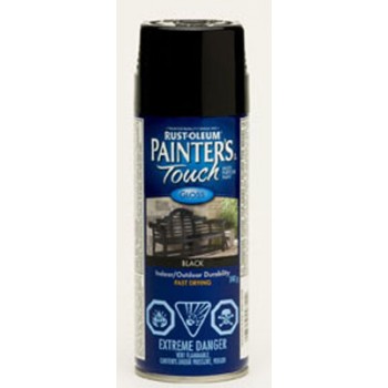 Rust-Oleum Paint Spray 340G (12oz) Black Gloss (Painters Touch)