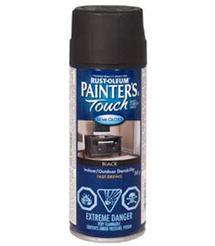 Peinture Multi-Usages Painter's Touch de Rust-Oleum - Noir Semi-Lustré 340G