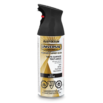 Peinture et apprêt émail en un de Rust-Oleum Universal - Noir Lustré 340G