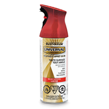 Peinture et apprêt émail en un de Rust-Oleum Universal - Rouge Cardinal Lustré 340G