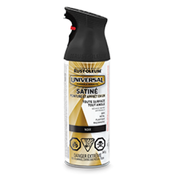 Rust-Oleum Universal Enamel Paint & Primer In One 340G (12oz) - Satin Black