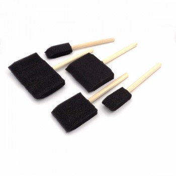 Foam Brush Set with wood handle - Pack of 6