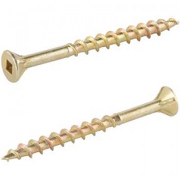 Platine De Vis Plaqué Jaune N ° 8 x 1 1/2 po. 100 / Pk