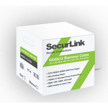 Securlink RG59 Siamese TVI/CVI/AHD 500ft black