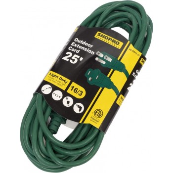 Rallonge d'extérieur SHOPRO 25 pi 16/3 - Vert