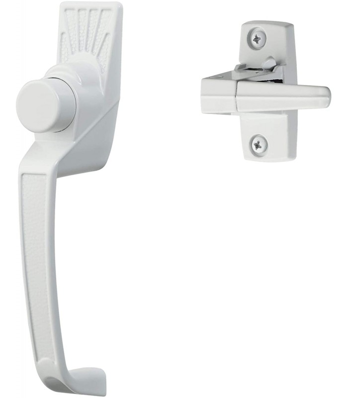 Ideal Security Door Hardware Classic Push Button Latch Set White