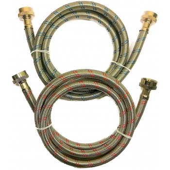 Stainless Steel Washing Machine Hose 3/4 in.x 48 in. - Pack of 2