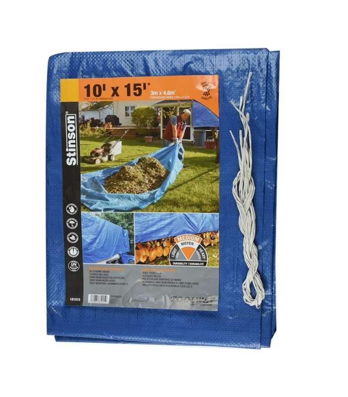 Stinson Tarpaulin 10 ft x 15 ft Blue