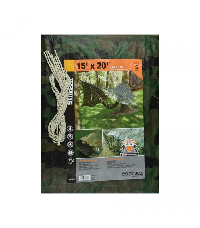 Stinson Tarpaulin 15 ft x 20 ft Camouflage