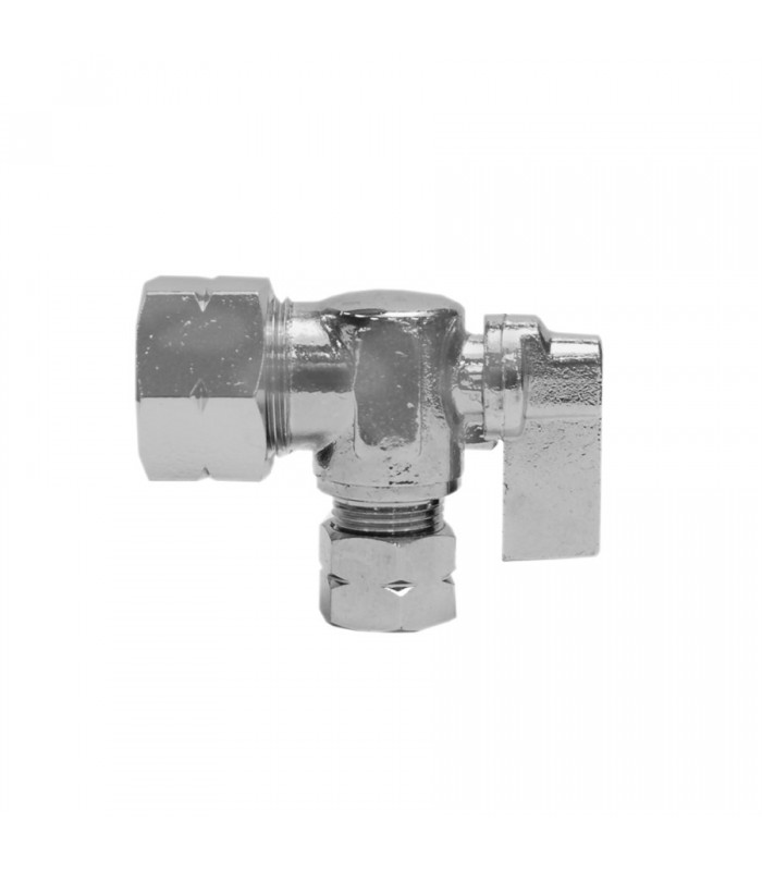 StreamWay Compression Quarter Turn Angle Stop Valve 5/8 Od x 3/8 Od