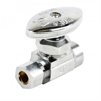 Robinet d'arrêt droit multi-tours Sweat 1/2 po Cuivre x 3/8 po OD de StreamWay