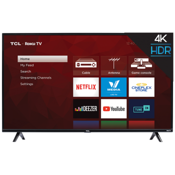Téléviseur intelligent TCL Roku 4K UHD HDR série 4 de classe 55 po - 55S435-CA - Recertifié