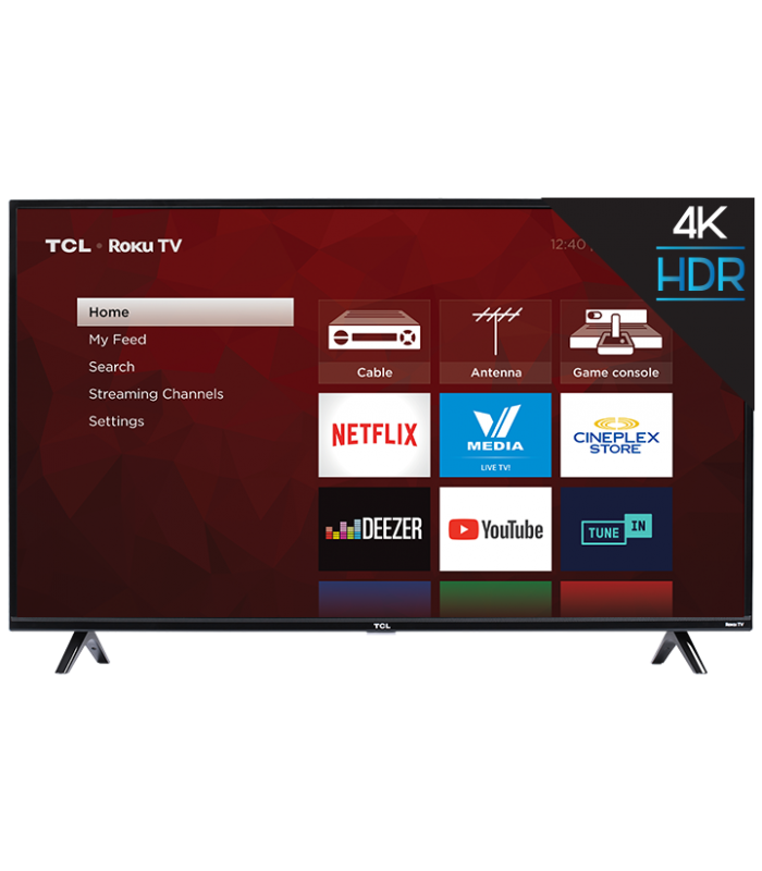 Téléviseur intelligent TCL Roku 4K UHD HDR série 4 de classe 55 po - 55S435-CA - Recertifié