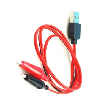 Alligator Test Clips Clamp to USB Male Connector Power Supply Adapter Cable