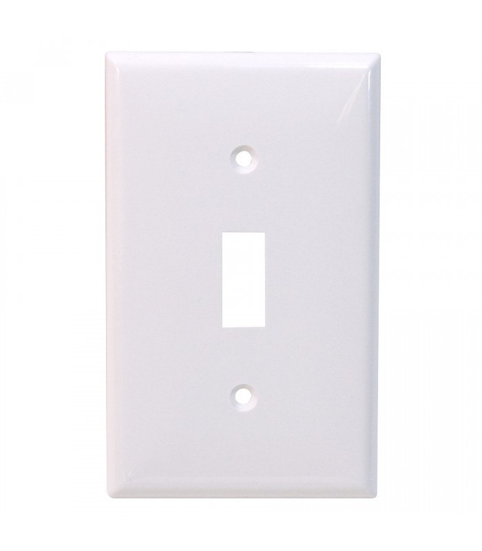 Toggle switch plate White 1 Gang