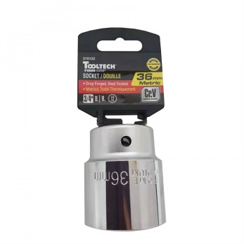 Tooltech Firm-Grip Douille peu profonde métrique 36 mm x 3/4 po Dr 12 points Cr-V