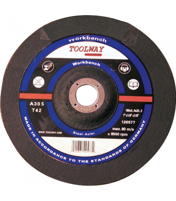 Toolway Cut-Off Wheel Depress Centre Abrasive 7in x 1/8in x 7/8in Metal