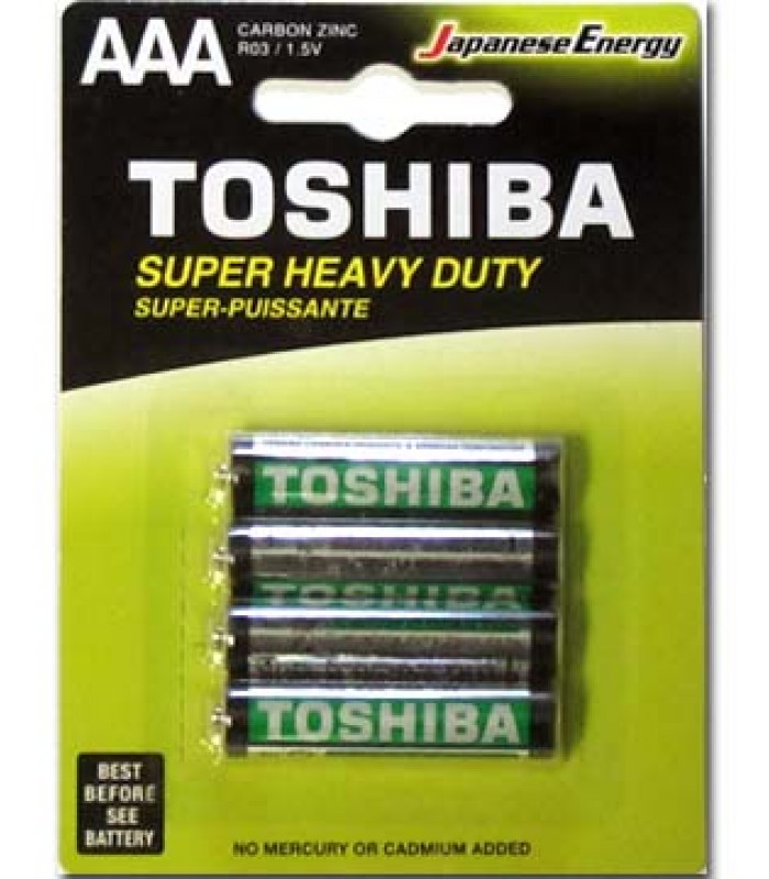 Toshiba AAA Super Heavy Duty batteries- Pack of 4