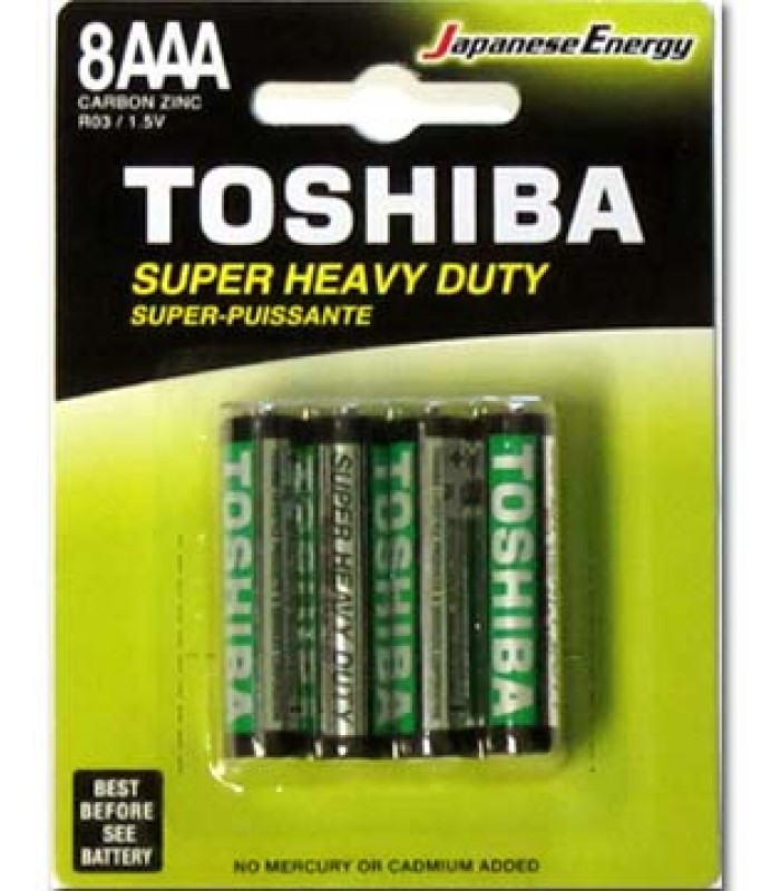 Toshiba AAA Super Heavy Duty batteries- Pack of 8