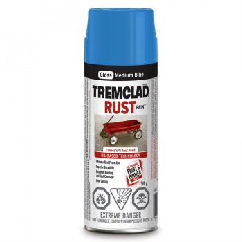 TREMCLAD Oil-Based Rust Paint Aerosol Spray 340g - Gloss Medium Blue
