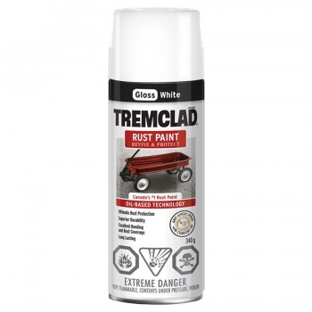 Peinture antirouille à base d’huile en aérosol 340g Tremclad - Blanc lustré