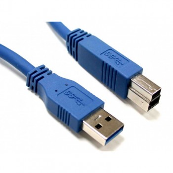 Câble extension USB 3.0 A Mâle à B Mâle, Bleu, 15 pi.