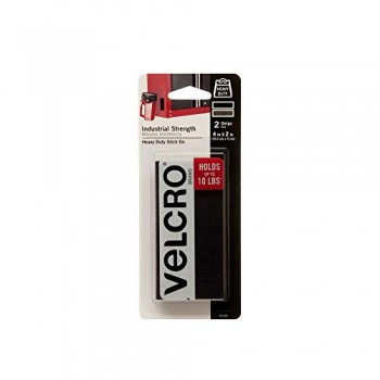 Velcro 90199 Industrial Strength Sticky-Back Hook 4 x 2" - Black - Pack of 2