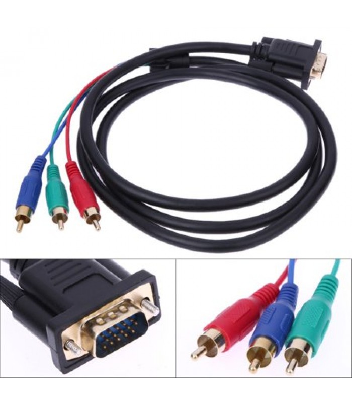 TopSync VGA to 3 RCA Component Cable 5FT