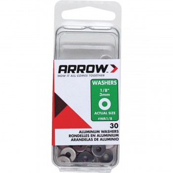Arrow Fastener WA1/8 1/8" Aluminum Washers, 30-Pack
