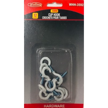 Wellson 12 pcs 20mm screw-in hooks
