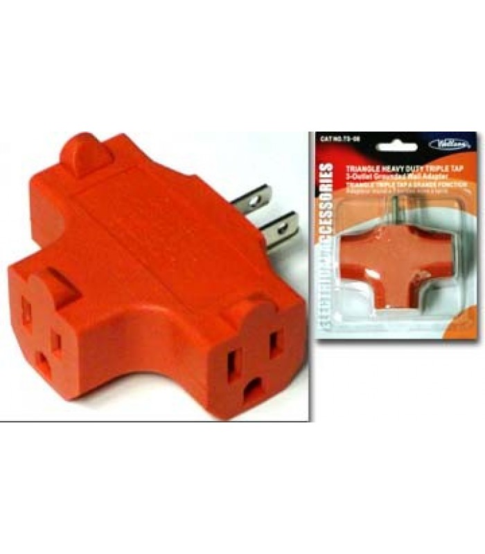 Wellson 3 grounded outlets adaptor heavy duty triple tap