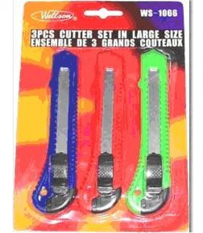 Wellson Kit of 3 utility cutter knives