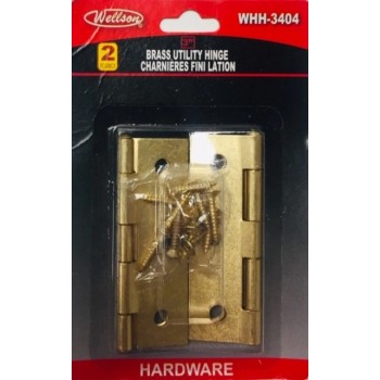 Wellson brass utility hinge - 3 in.