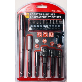 Ensemble d'adaptateur et embout pour tournevis - 16 pcs