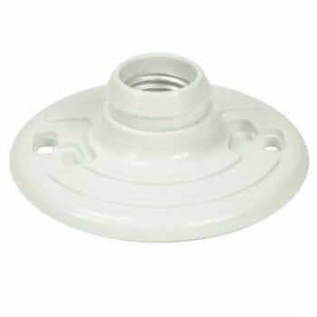 White Plastic Keyless Ceiling Lampholder Fixture