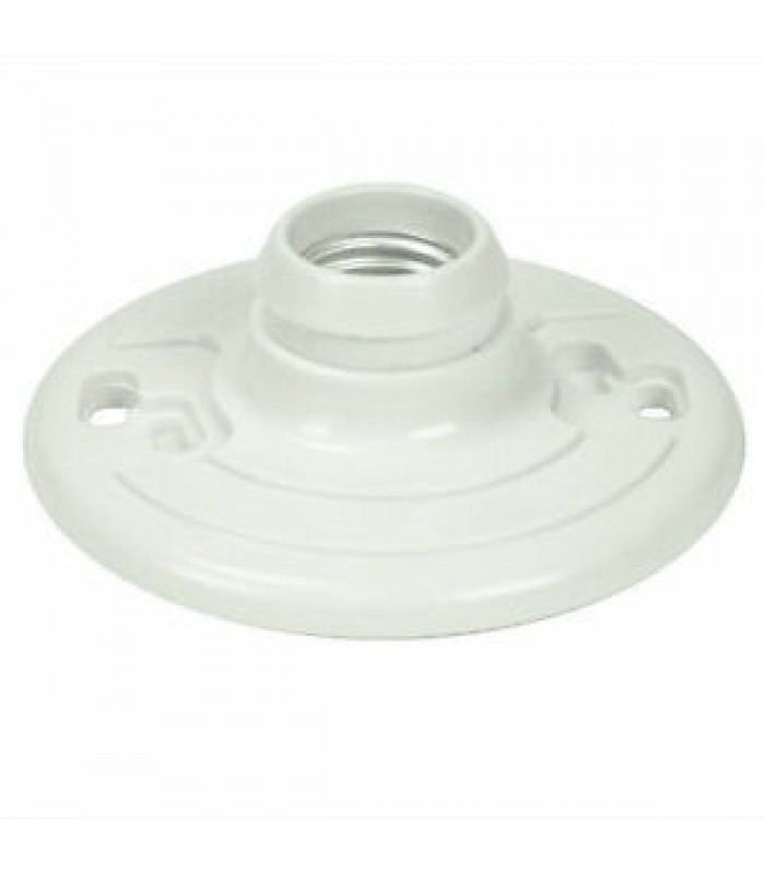 White Plastic Keyless Ceiling Lampholder Fixture