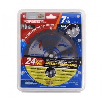 Lame de scie ATB coupe en travers de 7 1/4 po (184 mm) 24T 7000 tr/min